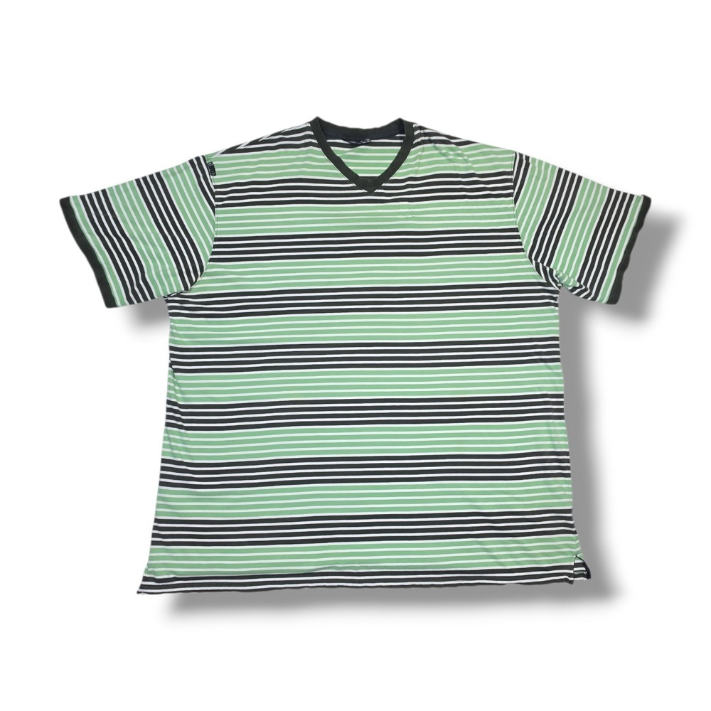 Rocawear Established '99 Green,Black & White Stripe Short Sleeve T-Shirt Size 6X